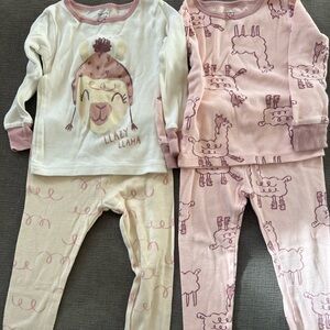 Carter's Pink and Cream Llama Pajama Set